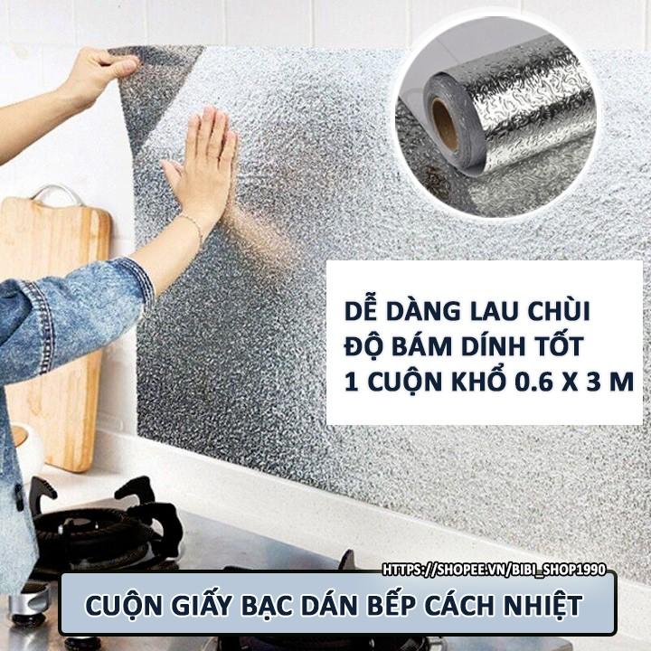 Giấy bạc dán bếp cách nhiệt bền đẹp chống thấm loại 60x300cm