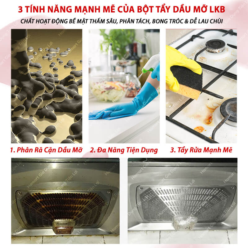 Bột Tẩy Cặn Dầu Mỡ INOX Nhà Bếp LKB Hộp 268g Tẩy Dầu Mỡ Xoong Nồi Đa Năng Hiệu Quả Tiện Lợi