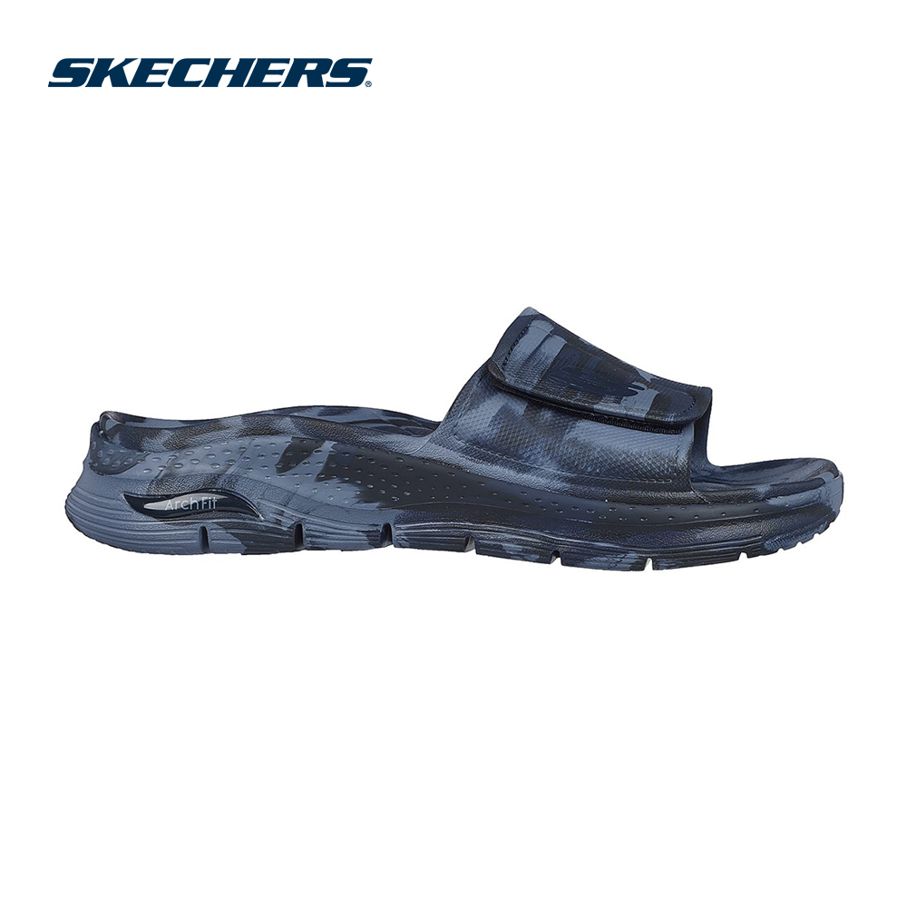 Skechers Nam Dép Quai Ngang Đi Bộ Giặt Máy Được, Thường Ngày, Đi Học, Đi Làm Arch Fit Foamies Beach Escape Walking Anti-Odor, Arch Fit, Dual-Density, Hanger Optional, Machine Washable - 243170-NVY