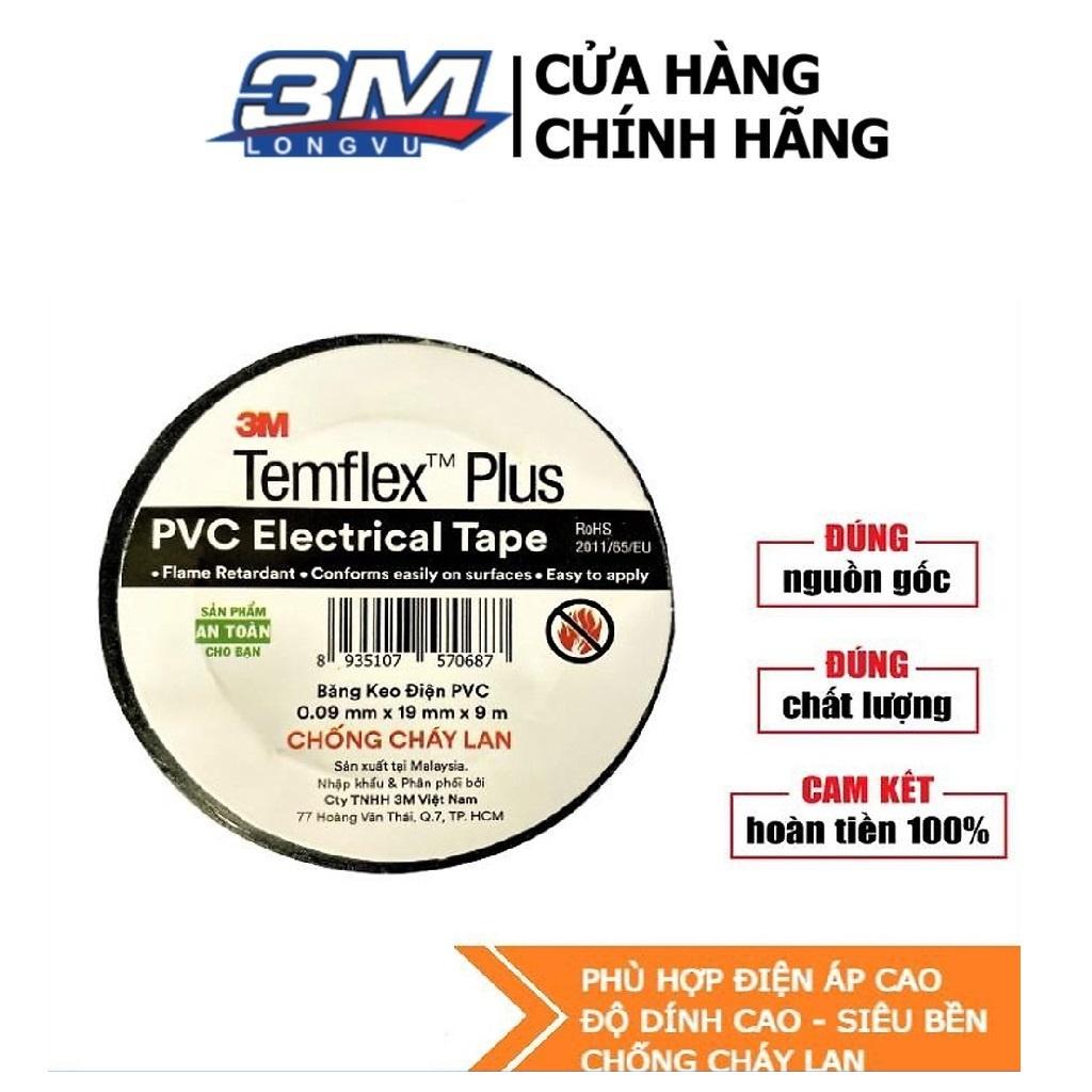 Băng Keo Điện PVC Chống Cháy Lan 19mm x 18m 3M 1518 - 3M Long Vu
