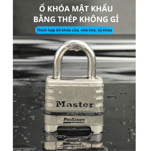 Khóa Inox Chống Gỉ Master Lock 1174 D, Mở khóa bằng cách quay số, không sử dụng chìa.
