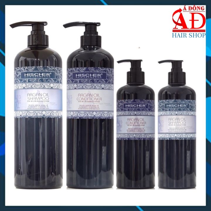 Hình ảnh Bộ dầu gội xả Hischer Argan Oil for Dry & Demaged hair shampoo & Conditioner siêu mềm mượt cho tóc khô hư tổn 500ml