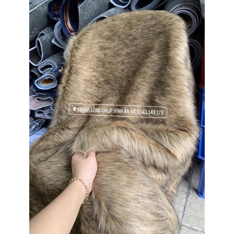 THẢM LÔNG CHỤP HÌNH - LÓT SÀN MÀU NÂU CHUỘT LÔNG DÀI