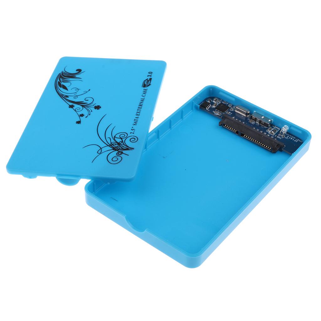 2.5'' USB3.0 .5-9.5mm  SSD Drive Case Storage Box For PC Blue