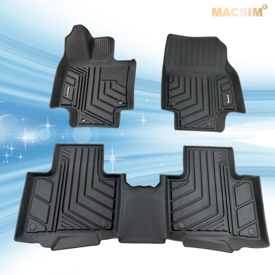 Thảm lót sàn xe ô tô Toyota Highlander 2020-nay Nhãn hiệu Macsim chất liệu nhựa TPE đúc khuôn cao cấp - màu đen