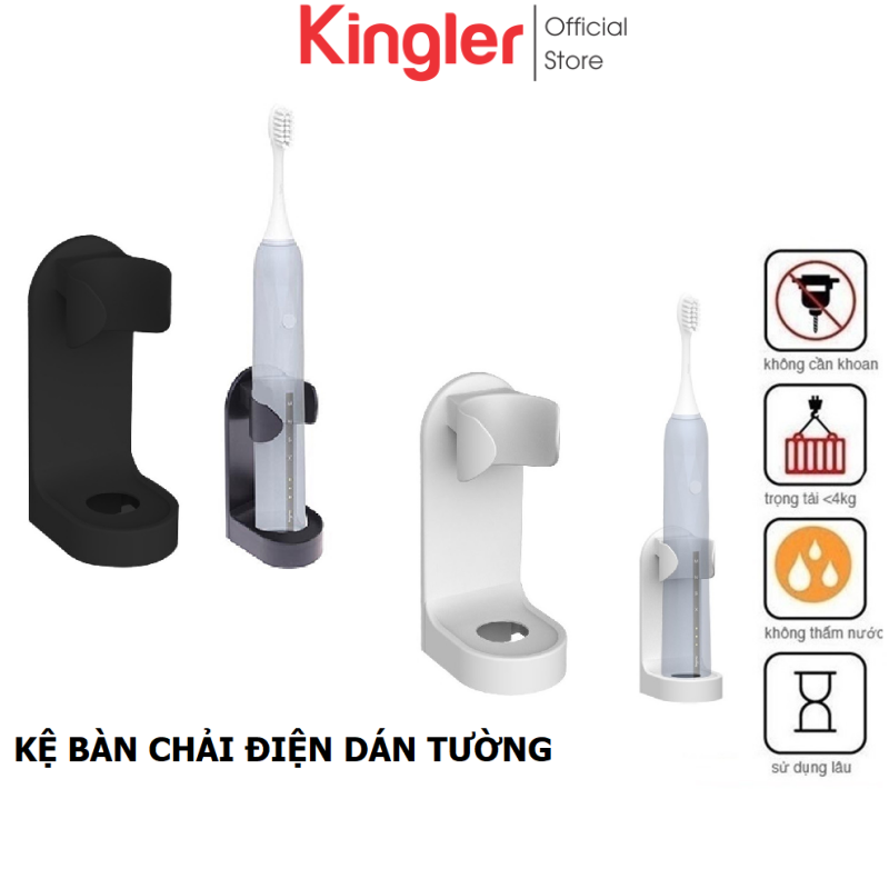 Kệ Dán Tường Để Bàn Chải Điện, Giá Dán Tường Tiện Dụng, Sạch Sẽ, Phù Hợp Với Phòng Tắm Gia Đình Hiện Đại. Kingler 4020