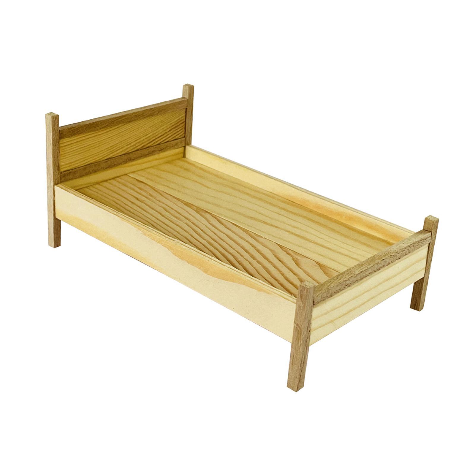 1:12 Scale Dollhouse Mini Bed Dollhouse Decoration Accessories Miniature Bed Dollhouse Miniature Bed
