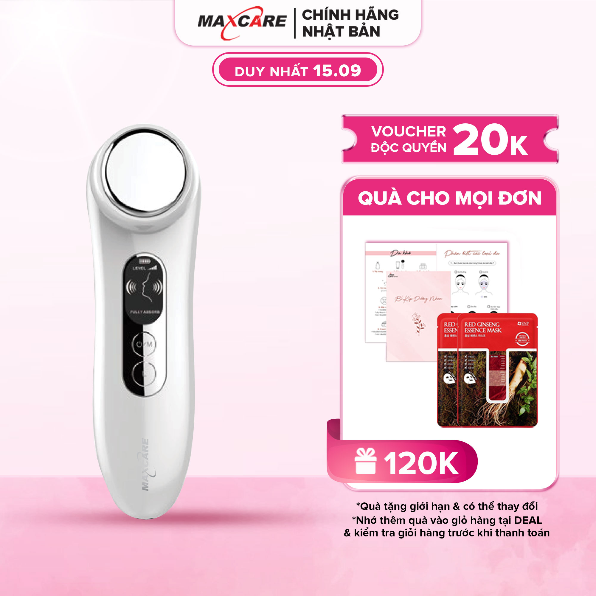 Máy đẩy tinh chất ION dưỡng trắng Maxcare Max888 - Máy điện di tinh chất Maxcare Beauty Device - làm sạch sâu - đẩy tinh chất - cấp ẩm - dưỡng da thương hiệu Nhật Bản