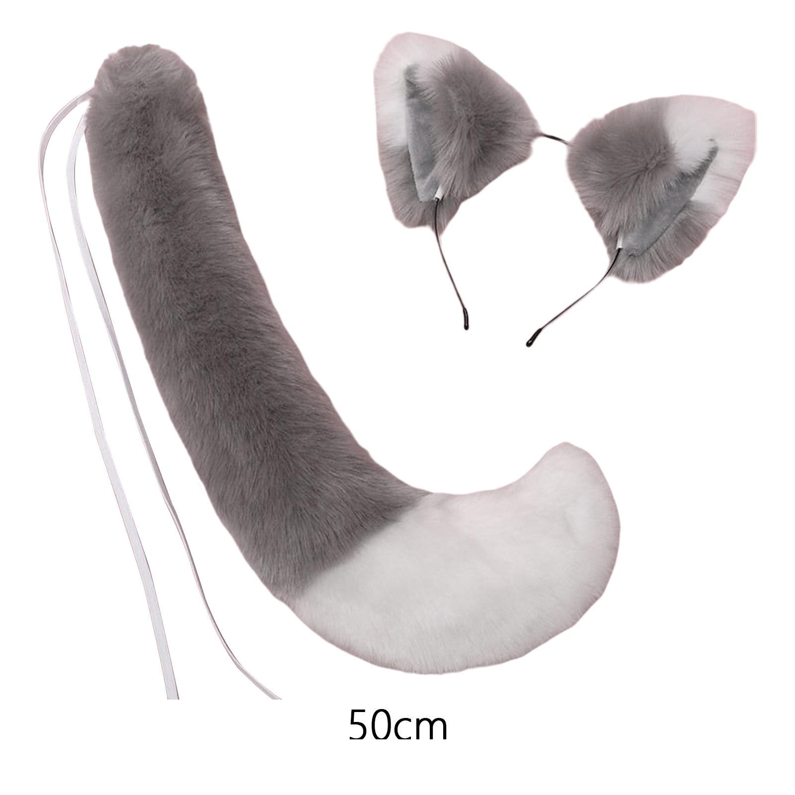 Ears and Tail Cat Ear Headband Headwear Costume Accessories Headwear Headdress for Prom Stage Performance Halloween Kids Women