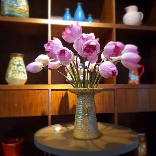 Bình gốm cắm hoa decor, bình gốm vuốt tay Bát Tràng Gốm Nghệ Nhân
