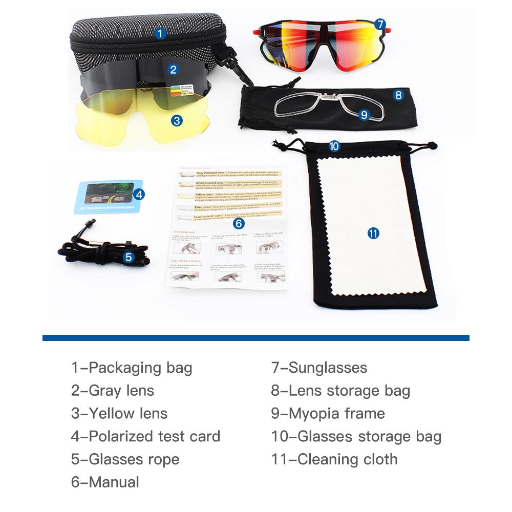 Kính Râm Thể Thao Mtb Với 2 Thấu Kính Dự Phòng Uv400 Unisex