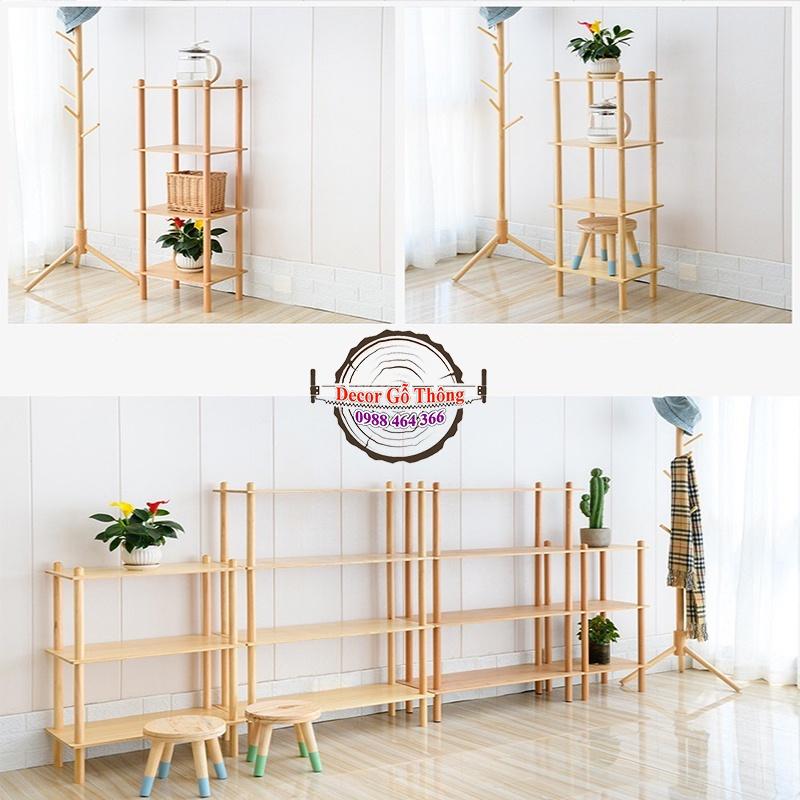 Kệ gỗ đẹp 30x60 cao 2 3 4 tầng để nhiều đồ cho gia đình