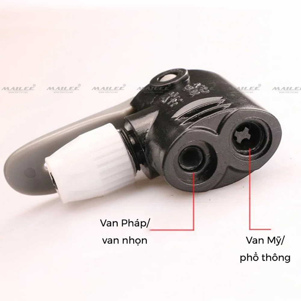 Đầu Bơm Hơi Xe Máy/ Xe Đạp phổ thông/ van nhọn (Schrader/Presta) Đầu Đôi Đa Năng Phụ Kiện (đường kính ống vào 7.3mm) - Mai Lee
