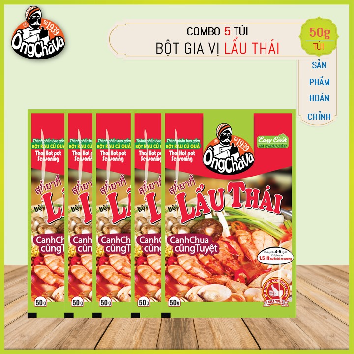 Combo 5 Gói Bột Lẩu Thái Ông Chà Và (50gram/Gói)