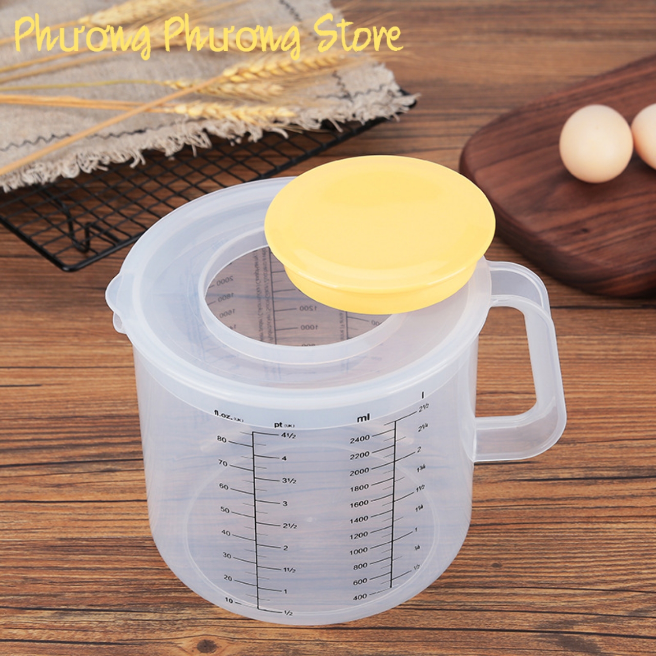 Ca đánh kem / sinh tố có vạch chia ml in đậm - 2500ml