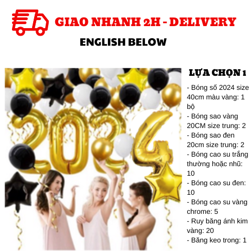 Bộ bong bóng trang trí Tiệc Năm Mới New Year cbhp01