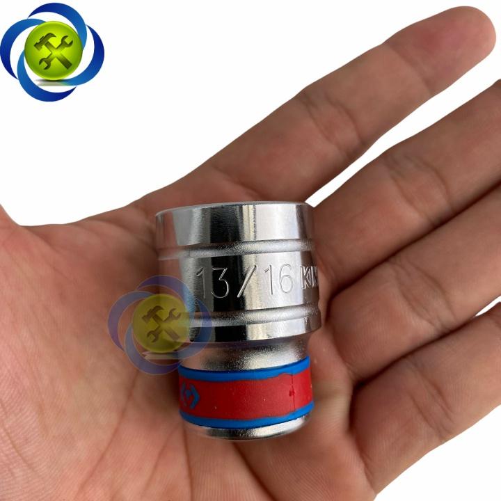 Tuýp 13/16 hệ inch 1/2 Kingtony 433026S loại ngắn 12 cạnh màu trắng 20.63mm