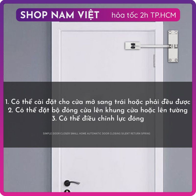 Bộ Đóng Cửa Tự Động Không Tiếng Động Có Thể Điều Chỉnh Lực