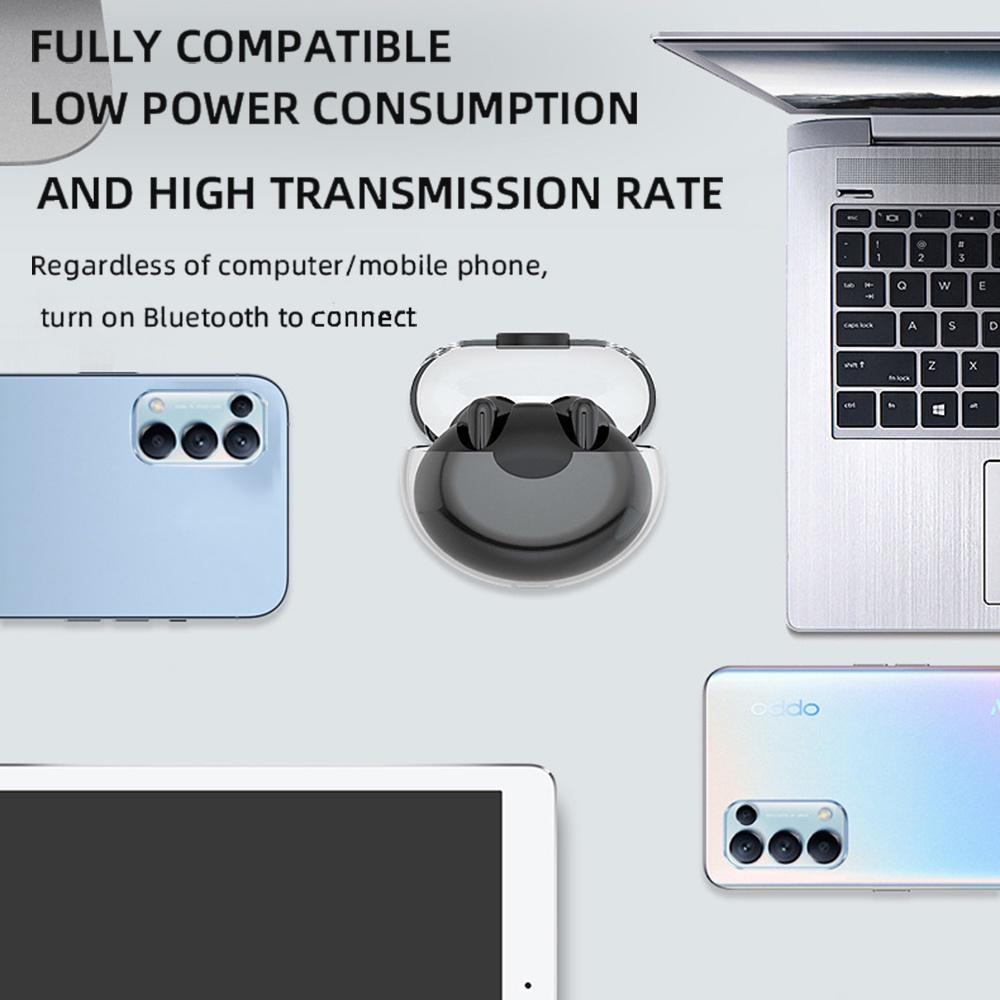Tai Nghe Nhét Trong Suốt TWS bluetooth 5.0 Và Phụ Kiện