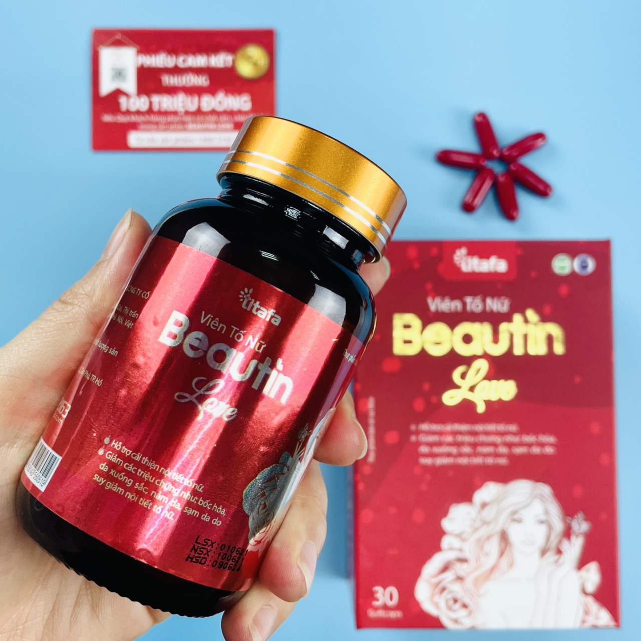 Viên uống đẹp da và bổ sung nội tiết tố nữ BEAUTIN LOVE -