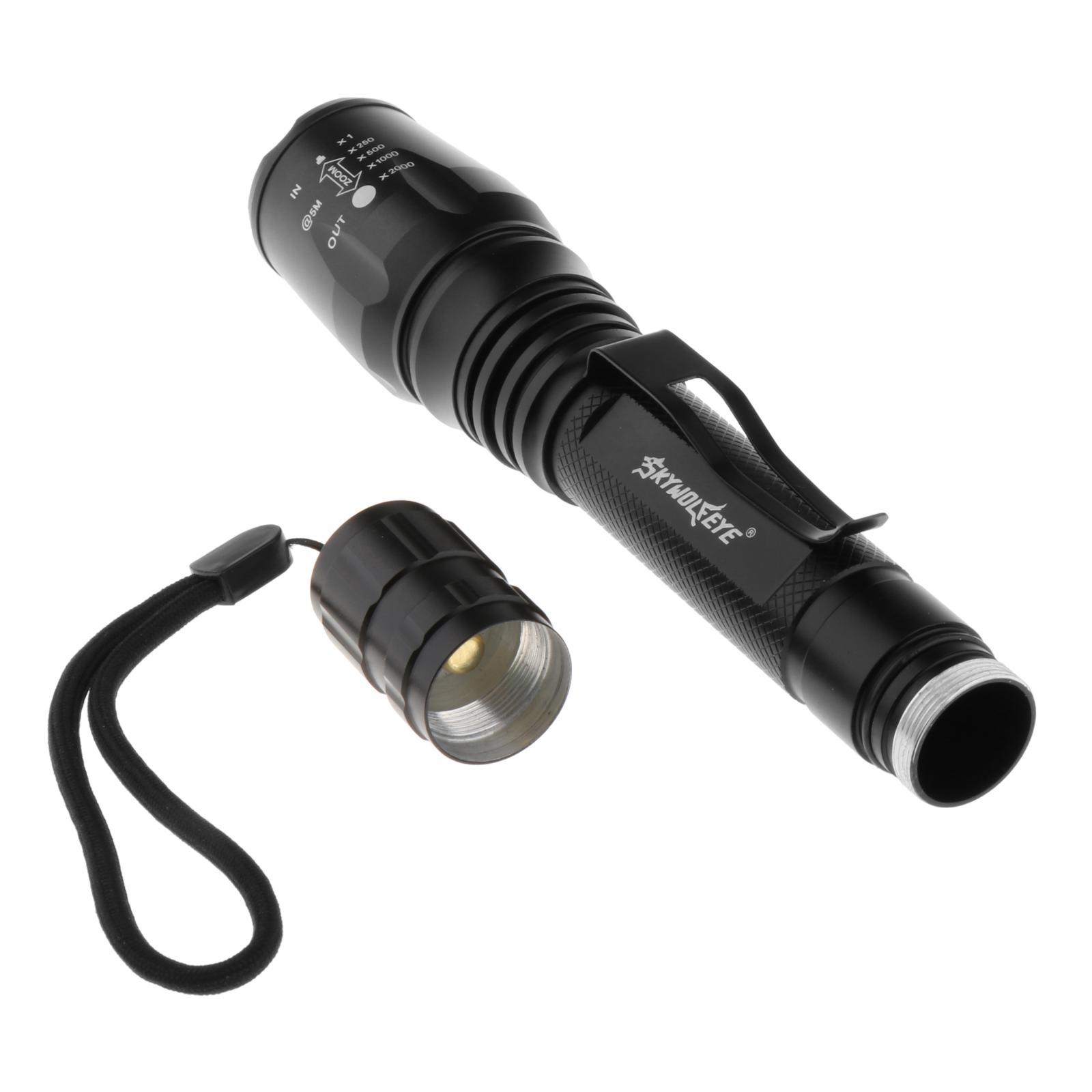Rechargeable Torch LED Zoomable Flashlight Camping Hiking Flash Light Strobe