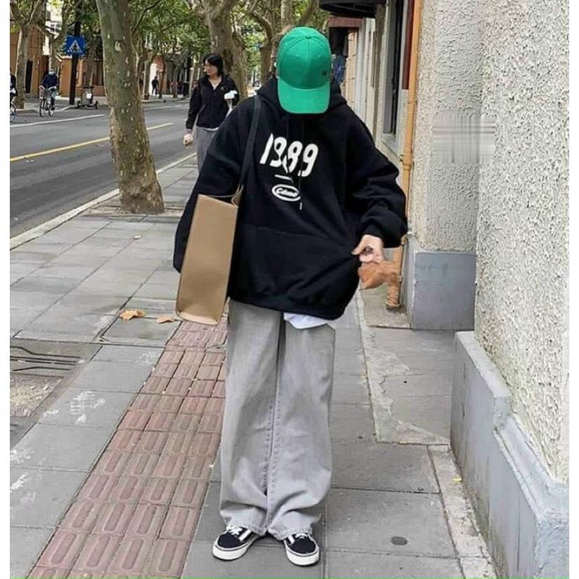Áo Hoodie Nỉ Bông TAY PHỒNG 1989 Form Rộng Nam Nữ Unisex Phong Cách Ulzzang