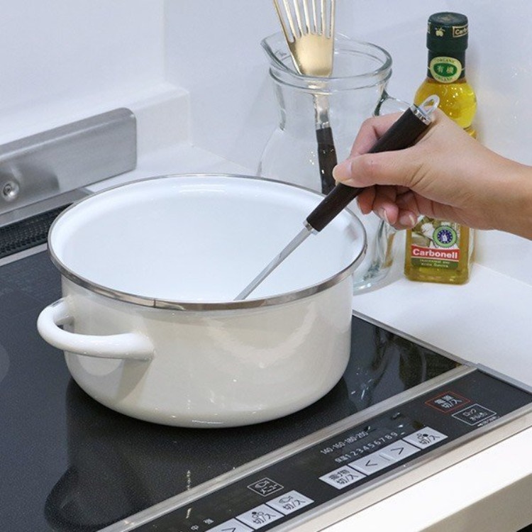 Bộ nồi tráng men nắp kính Pearl Metal Curry Chef Ø20cm - Hàng nội địa Nhật Bản