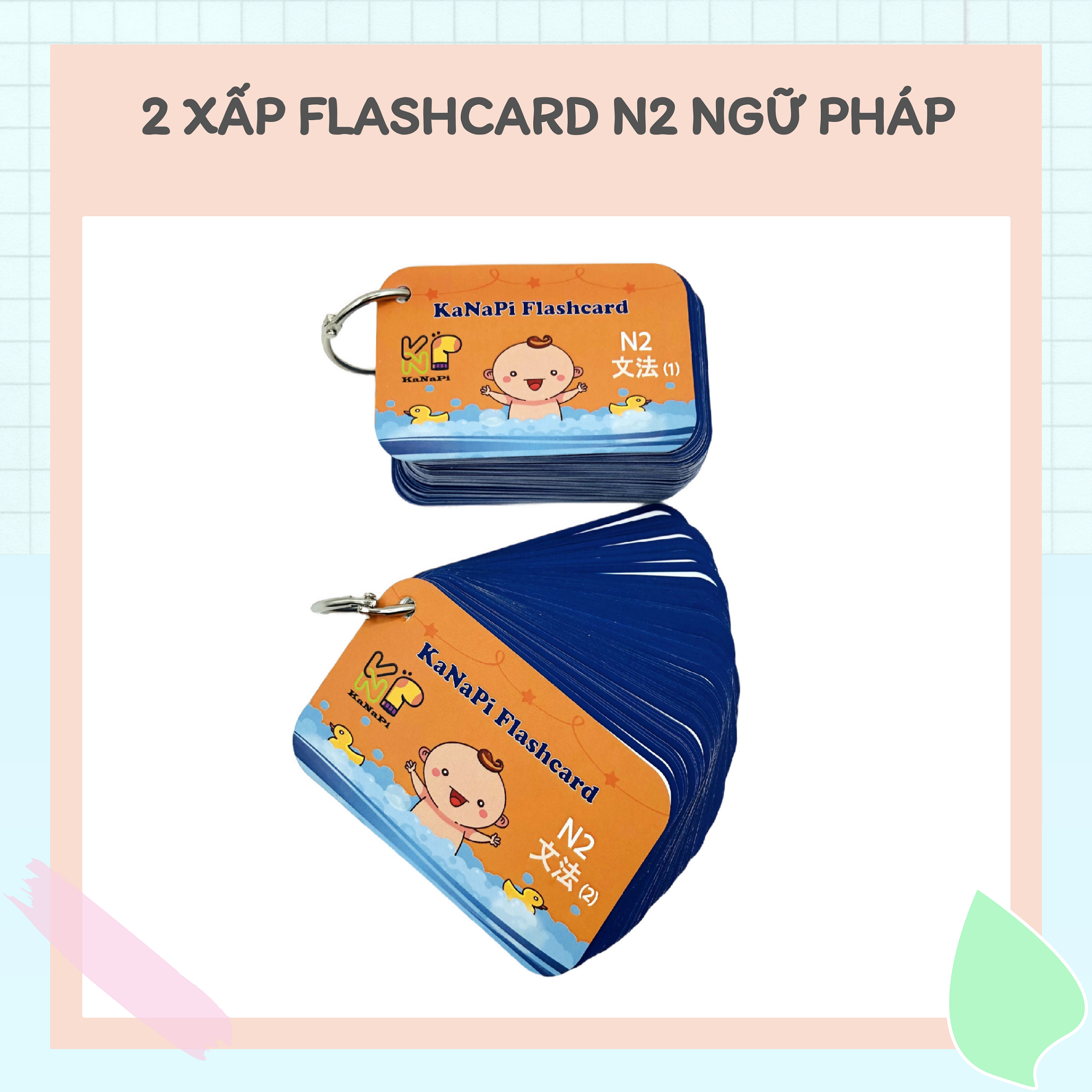 Flashcard N2 Ngữ Pháp (2 Xấp kèm khoen)