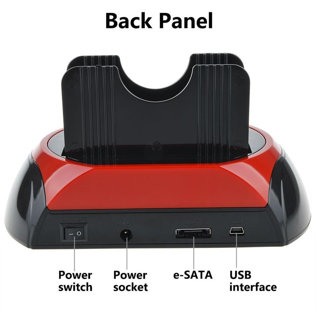 Allin1 HDD Base SATA IDE Dual USB 2.0 Clone Hard Drive Card Reader US plug