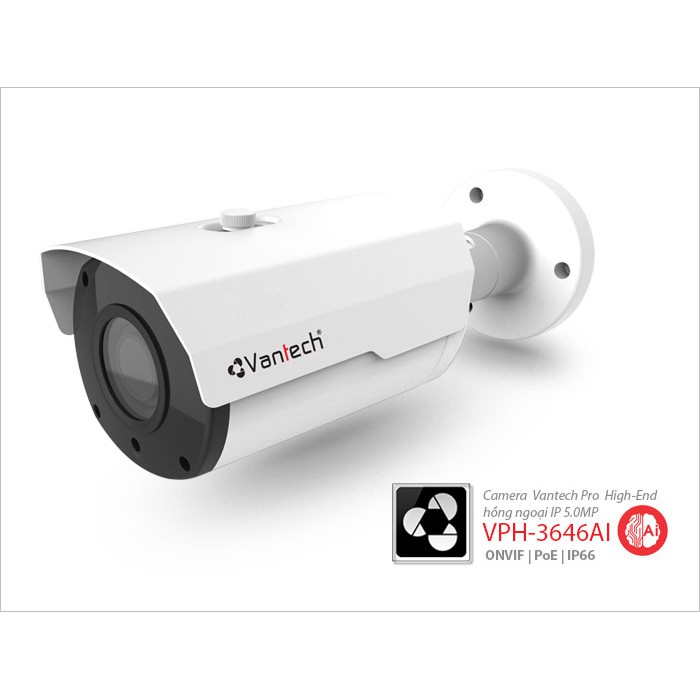 Camera IP AI Thân Trụ 5MP Vantech VPH-3646AI - HÀNG CHÍNH HÃNG