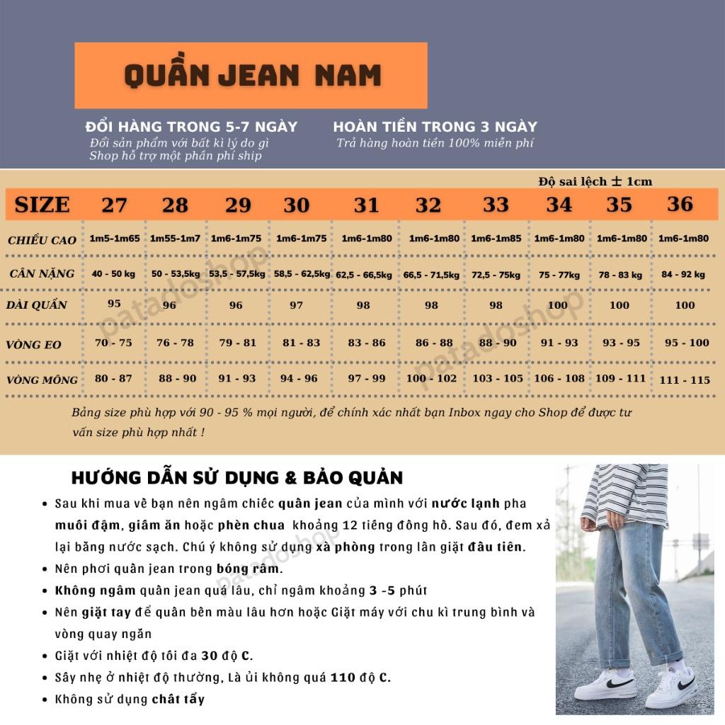 Quần jean baggy nam quần jeans dáng suông rộng TR01 dành cho Nam Nữ HOT 2022