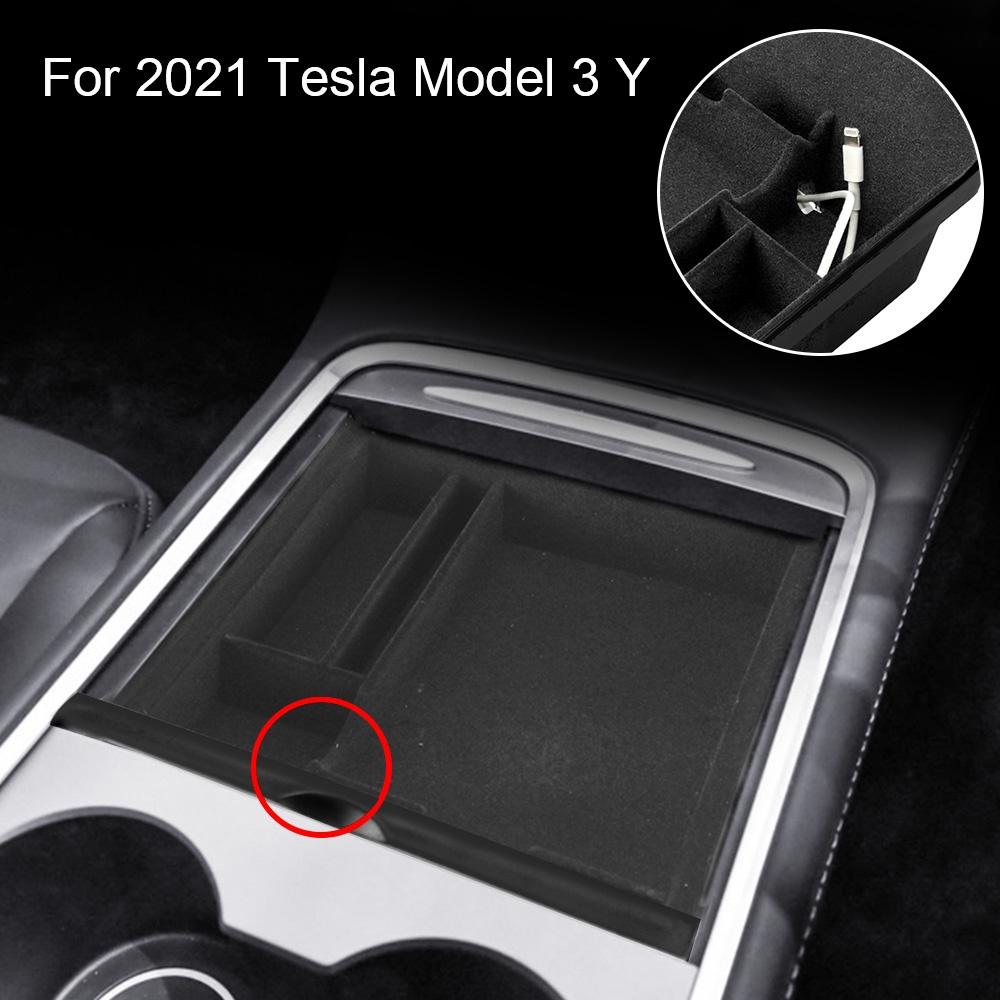 Hộp đựng đồ gắn chỗ tỳ tay trung tâm xe hơi Tesla Model 3 2021