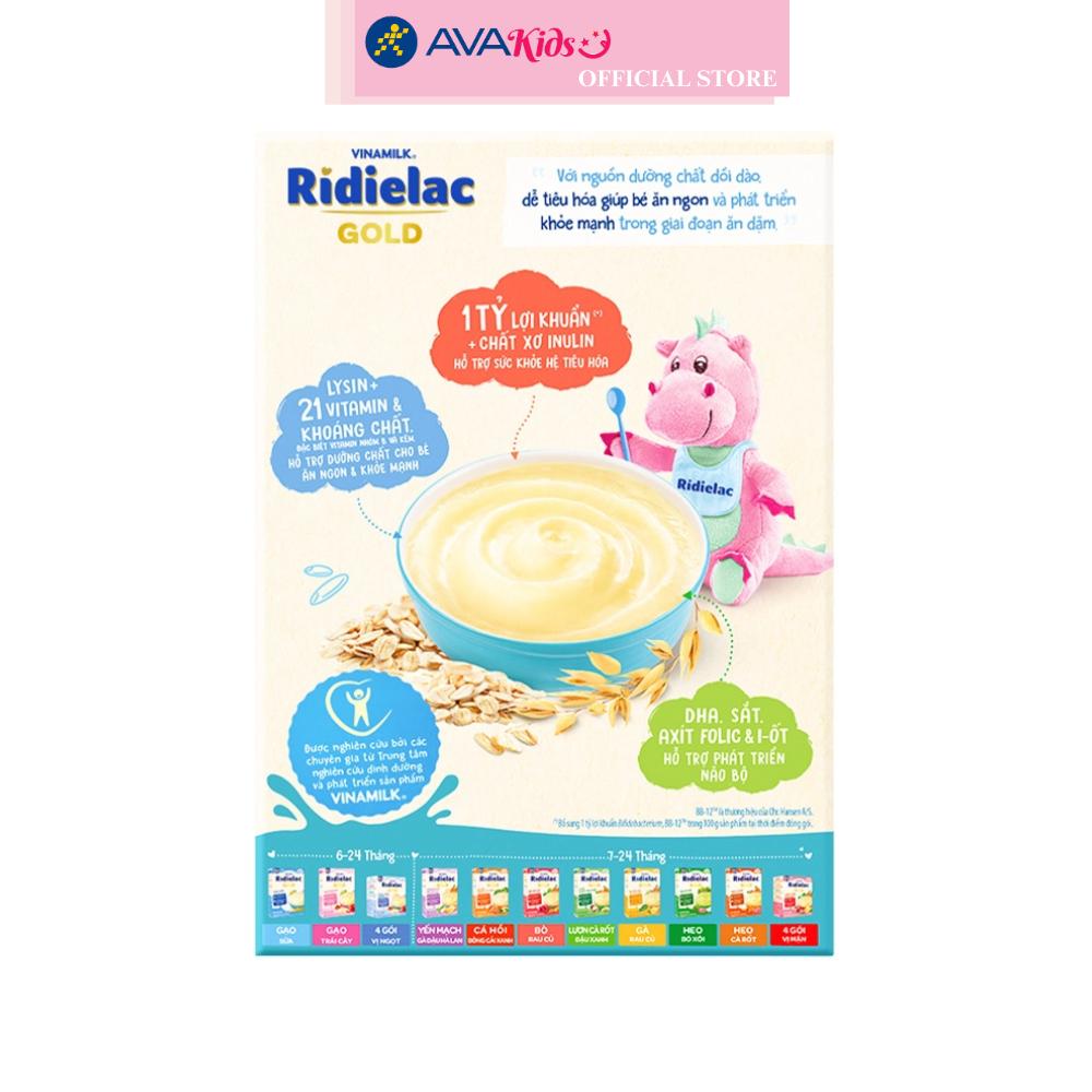 Bột ăn dặm Vinamilk RiDielac Gold yến mạch, sữa hộp 200g (6 - 24 tháng)