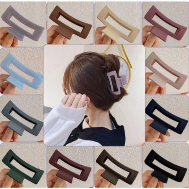 Kẹp tóc nhựa acrylic hình chữ nhật xinh xắn thời trang phong cách Hàn Quốc