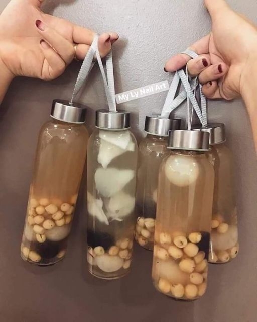 bộ 10  chai thủy tinh 500ml  lắp nhôm có dây