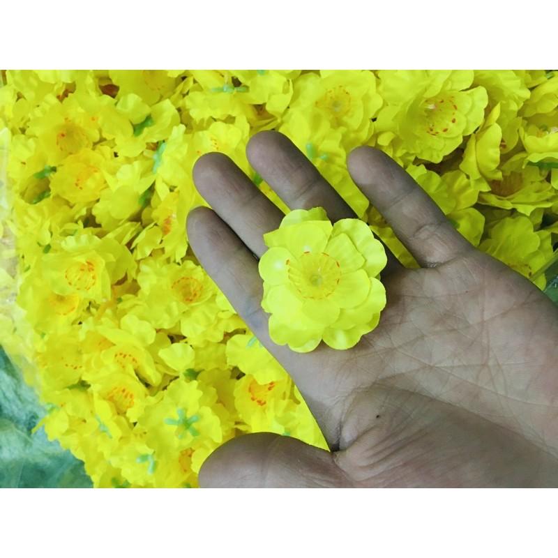 Sỉ 1kg hoa mai, hoa đào giả trang trí tết 2022 hàng đẹp loại 1 được 1300 bông/kg