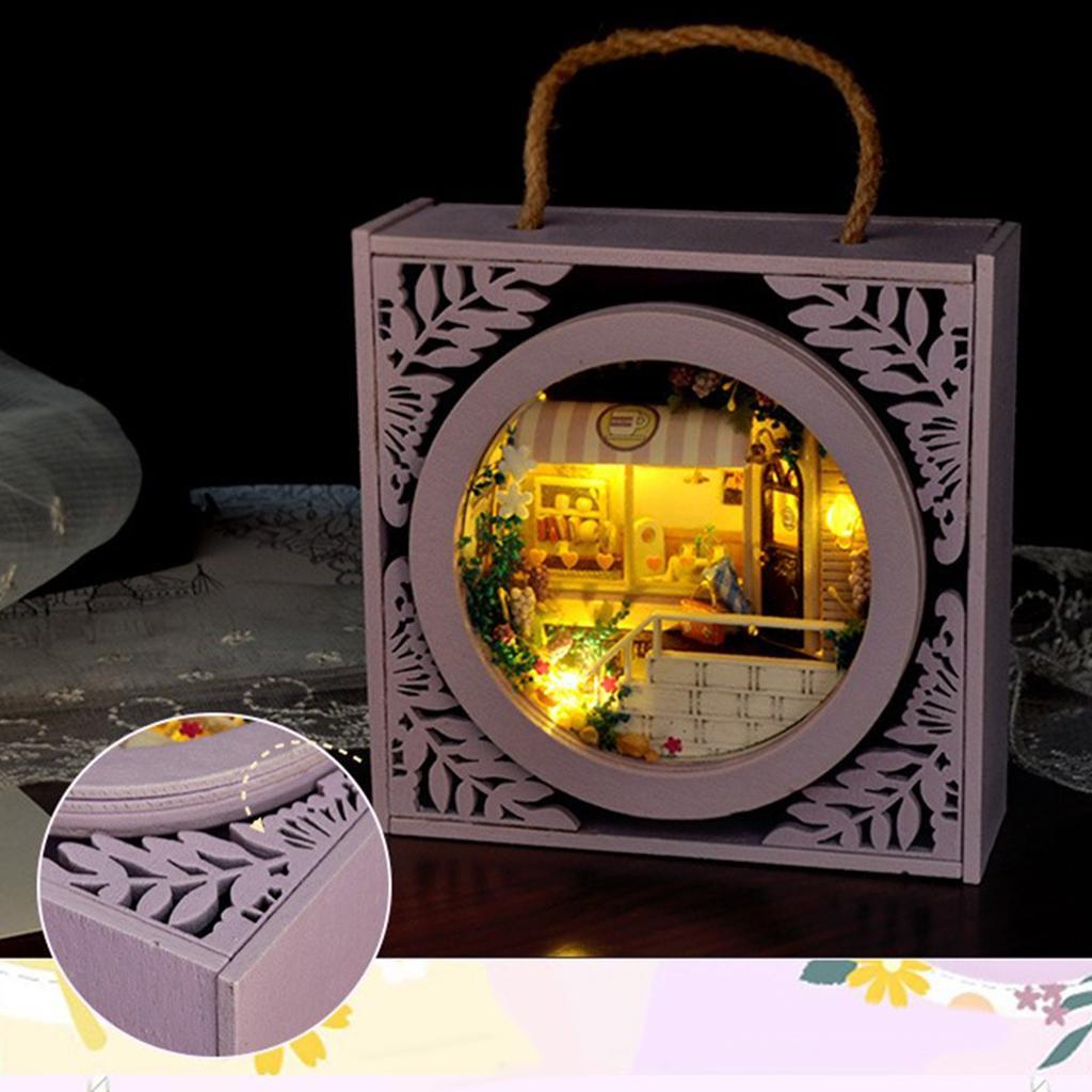 Dollhouse with Furniture Set Model House Handcrafts for Friends A