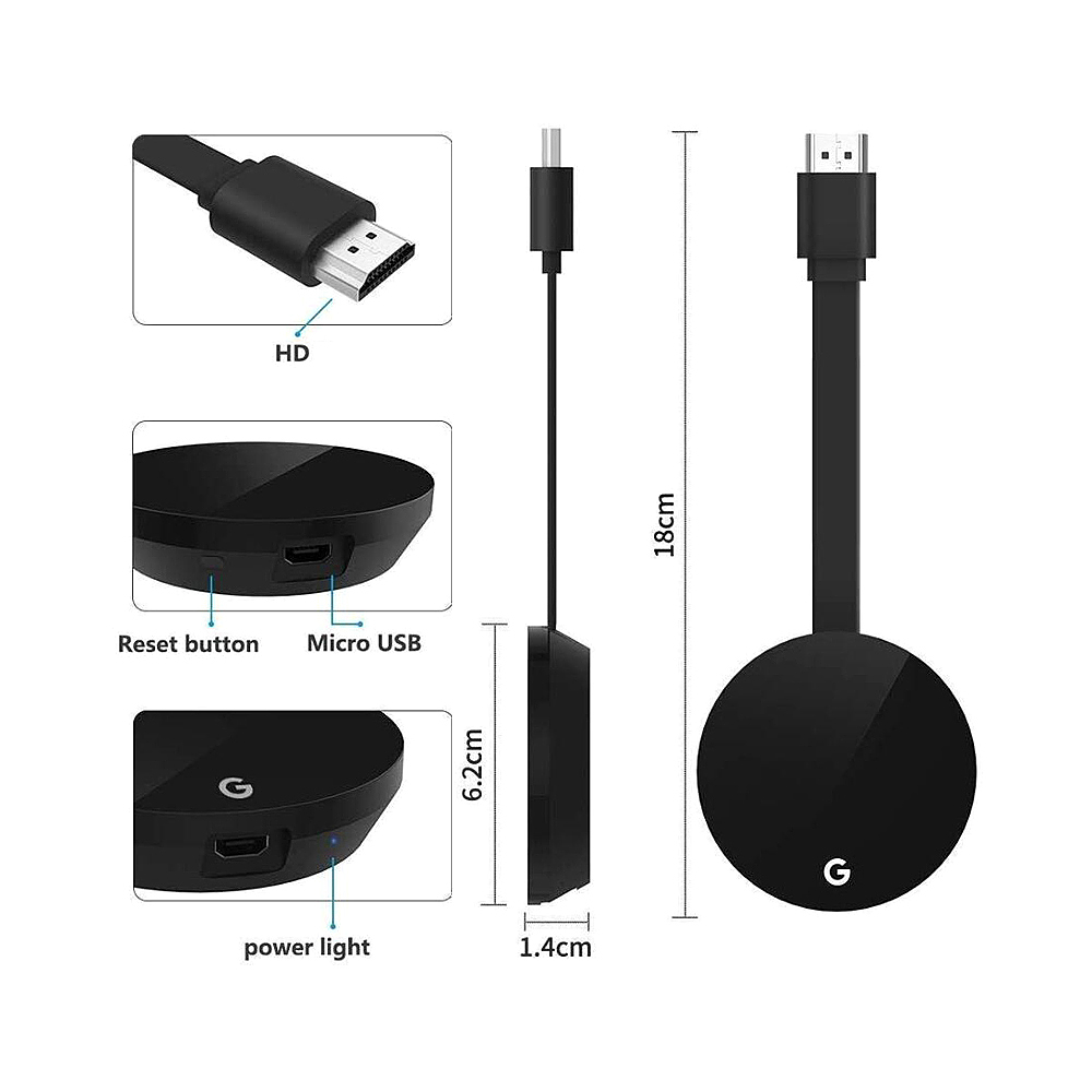 Bộ Chuyển Đổi Màn Hình MIRacast Không Dây DLNA AIRplay Wecast WiFi Display Dongle 1080p