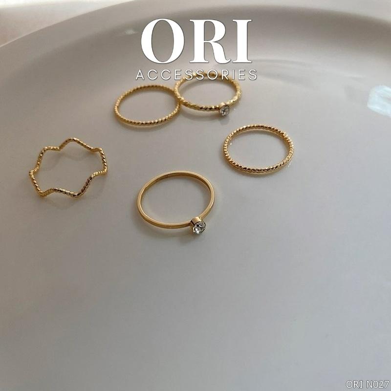 Set 5 nhẫn nữ Orson xinh xắn thời trang ORI ACCESSORIES N027