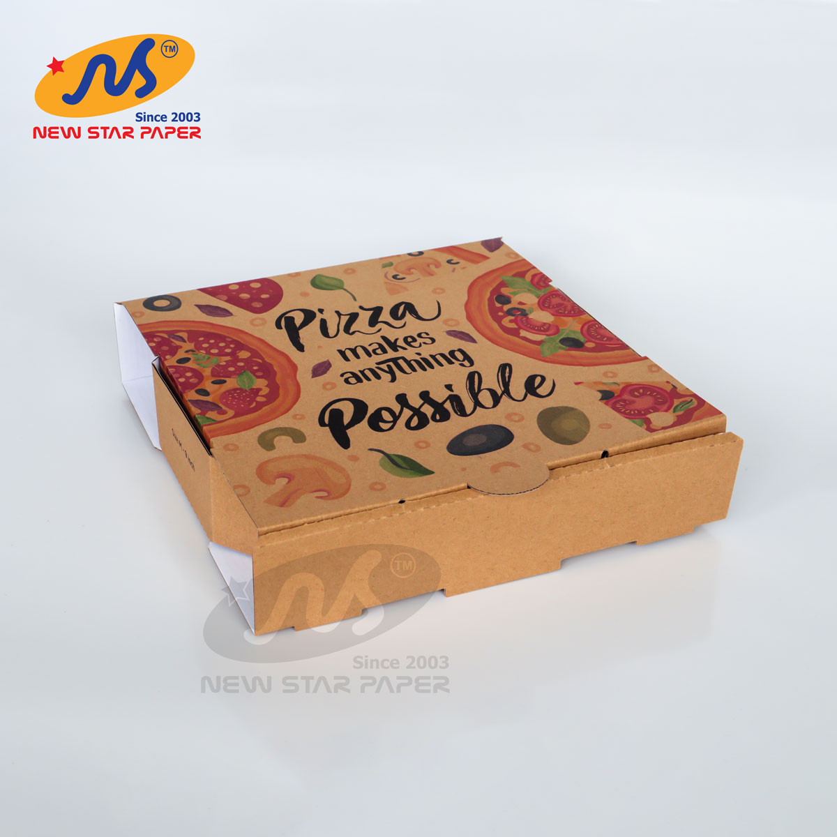 Size M - 25x25x5cm - Combo 10 hộp giấy pizza