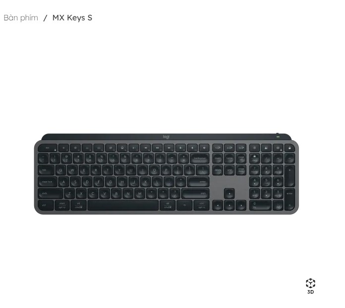 Bàn phím không dây bluetooth Logitech tiên tiến có đèn nền MX Keys S - HÀNG CHÍNH HÃNG