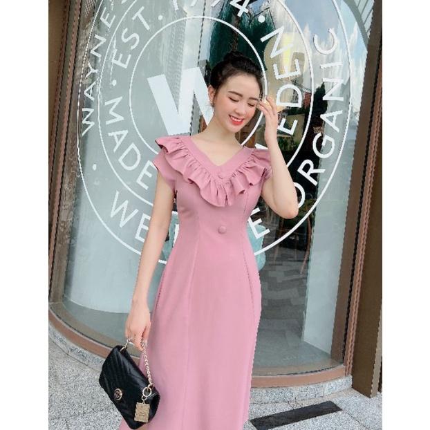ĐẦM CỔ V VIỀN BÈO