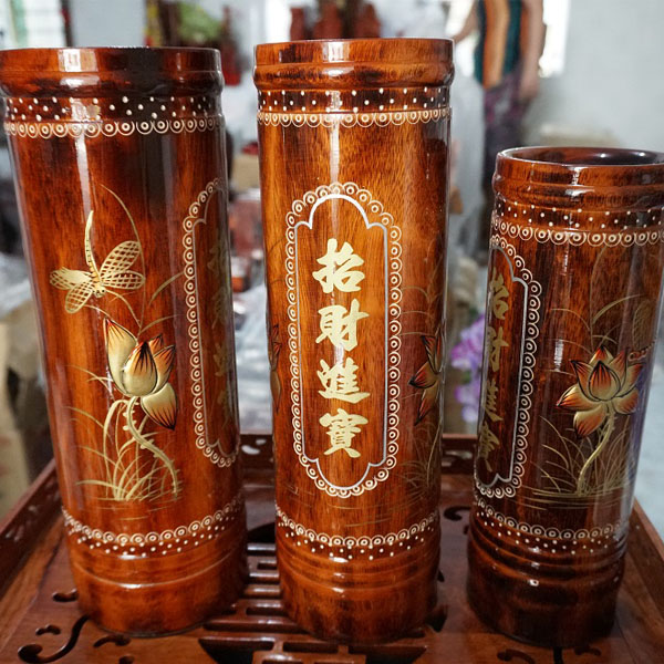 Ống đựng nhang gỗ