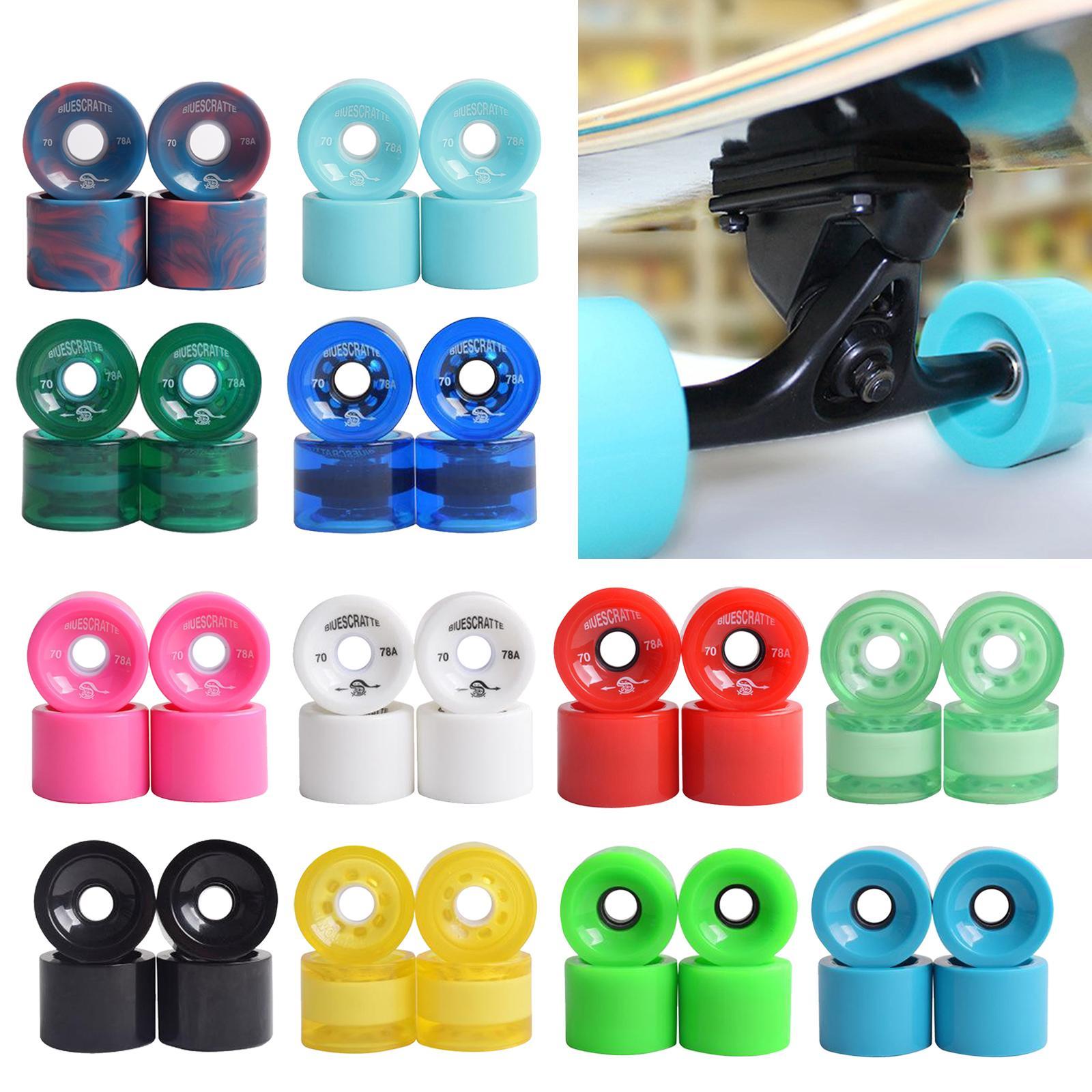 4x 78A Hardness Skateboard Wheels 70X51mm Longboard Roller Parts Green