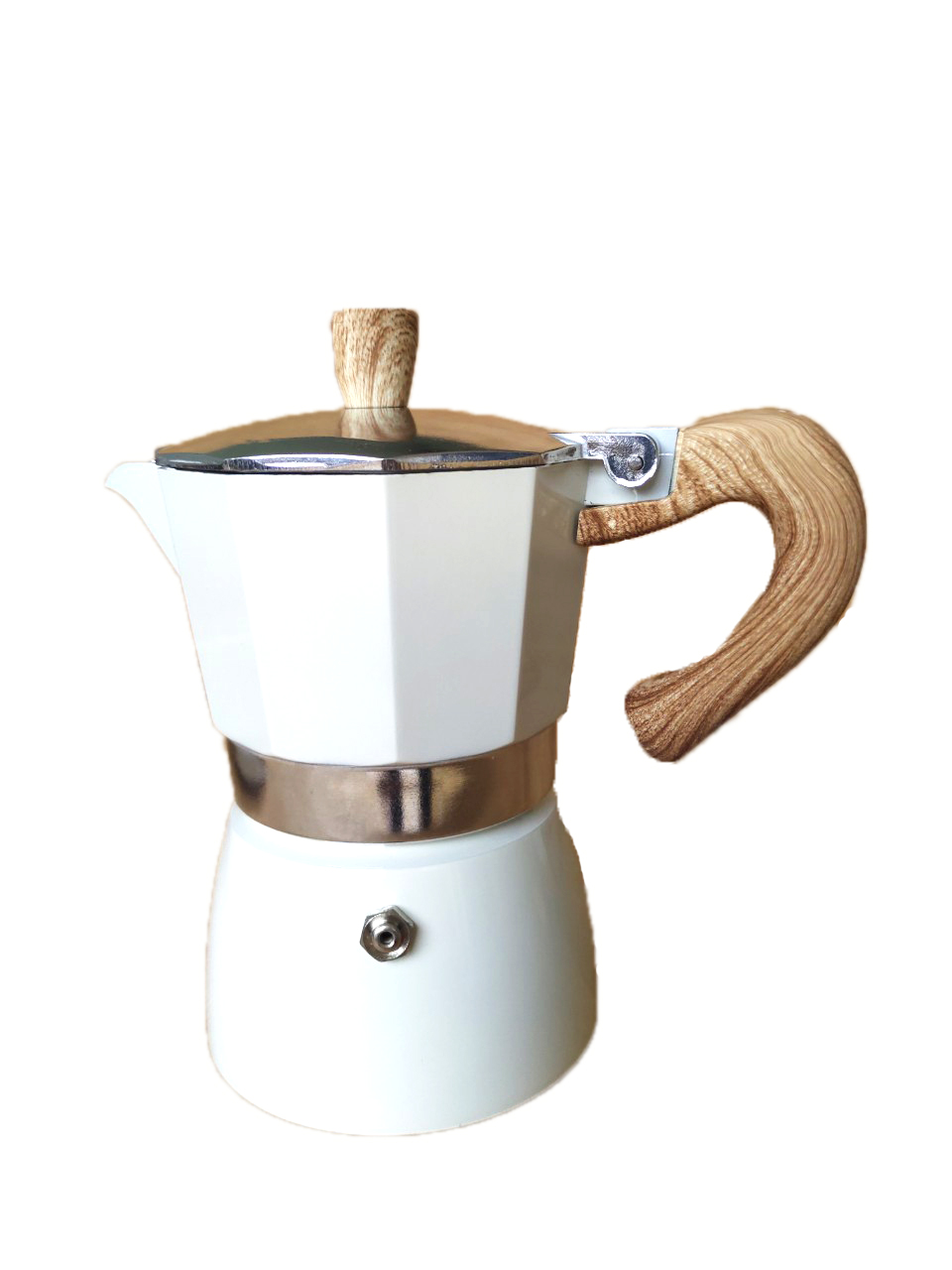 Bộ bếp điện mini và bình pha cà phê espresso Ý màu trắng sữa