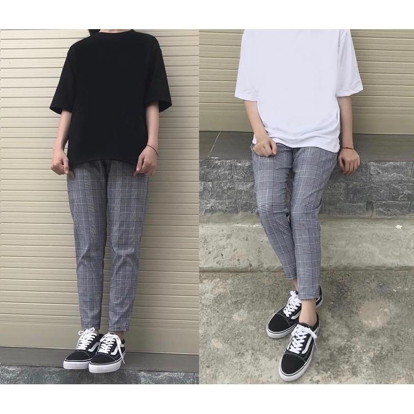 Quần DÀI CARO XÁM Unisex