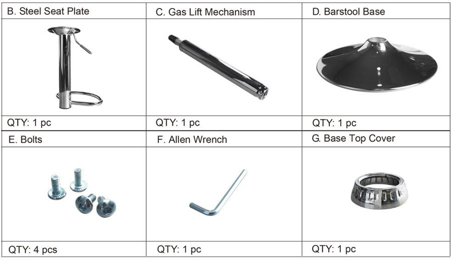 Ghế Quầy Bar Bọc Da Lavaco 4229B - Đen