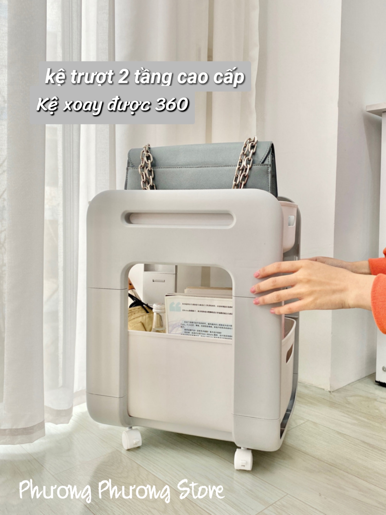 KỆ ĐỂ ĐỒ ĐA NĂNG CÓ BÁNH XE NGĂN KÉO TRƯỢT