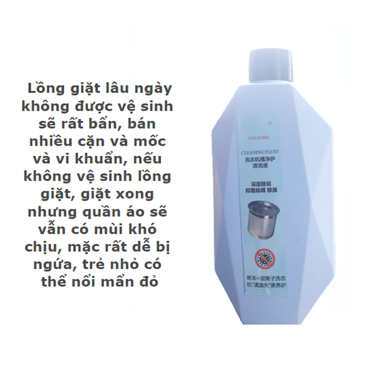 Nước tẩy lổng máy giặt HUI XIANG - Dùng cho máy giặt cửa trên và cửa dưới - Tẩy sạch cặn bẩn - Mùi hương dễ chịu