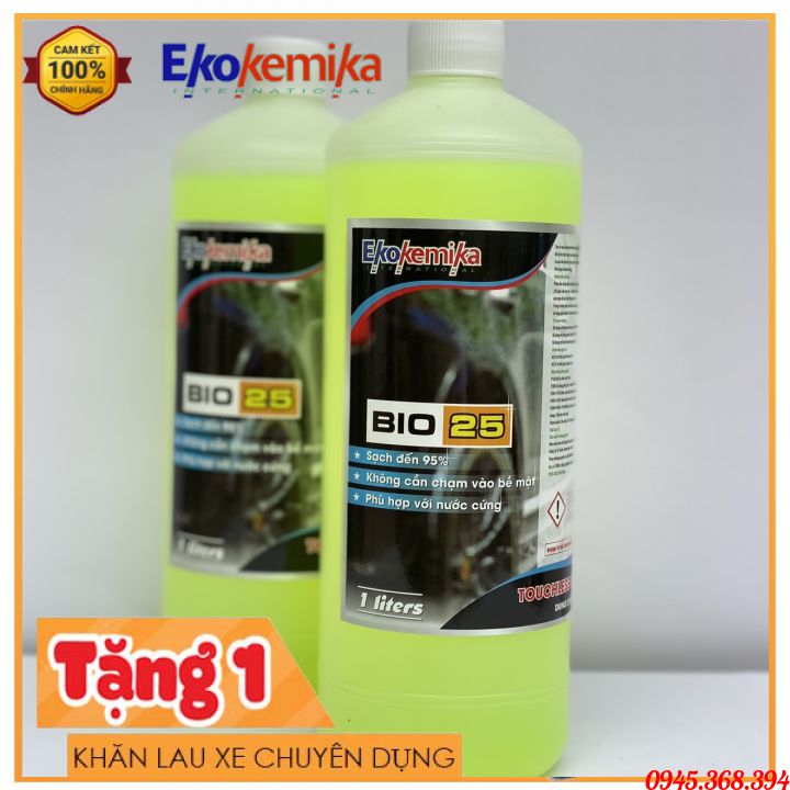 Nước rửa xe không chạm Ô tô - Xe máy nhập khẩu Ekokemika Bio 25  Tặng 1 khăn lau xe cao cấp